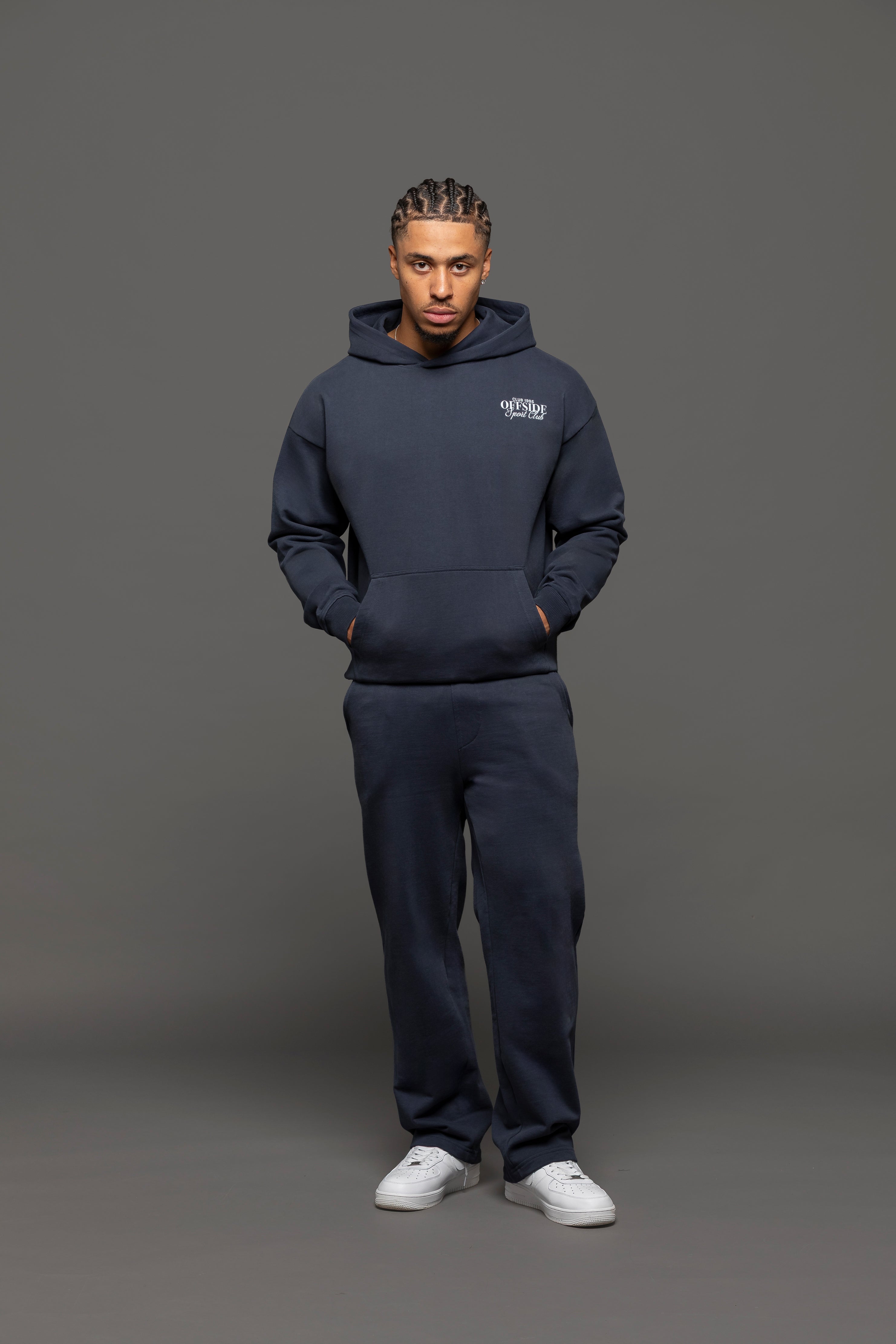 Atelier Graphic Print Hoodie - Navy