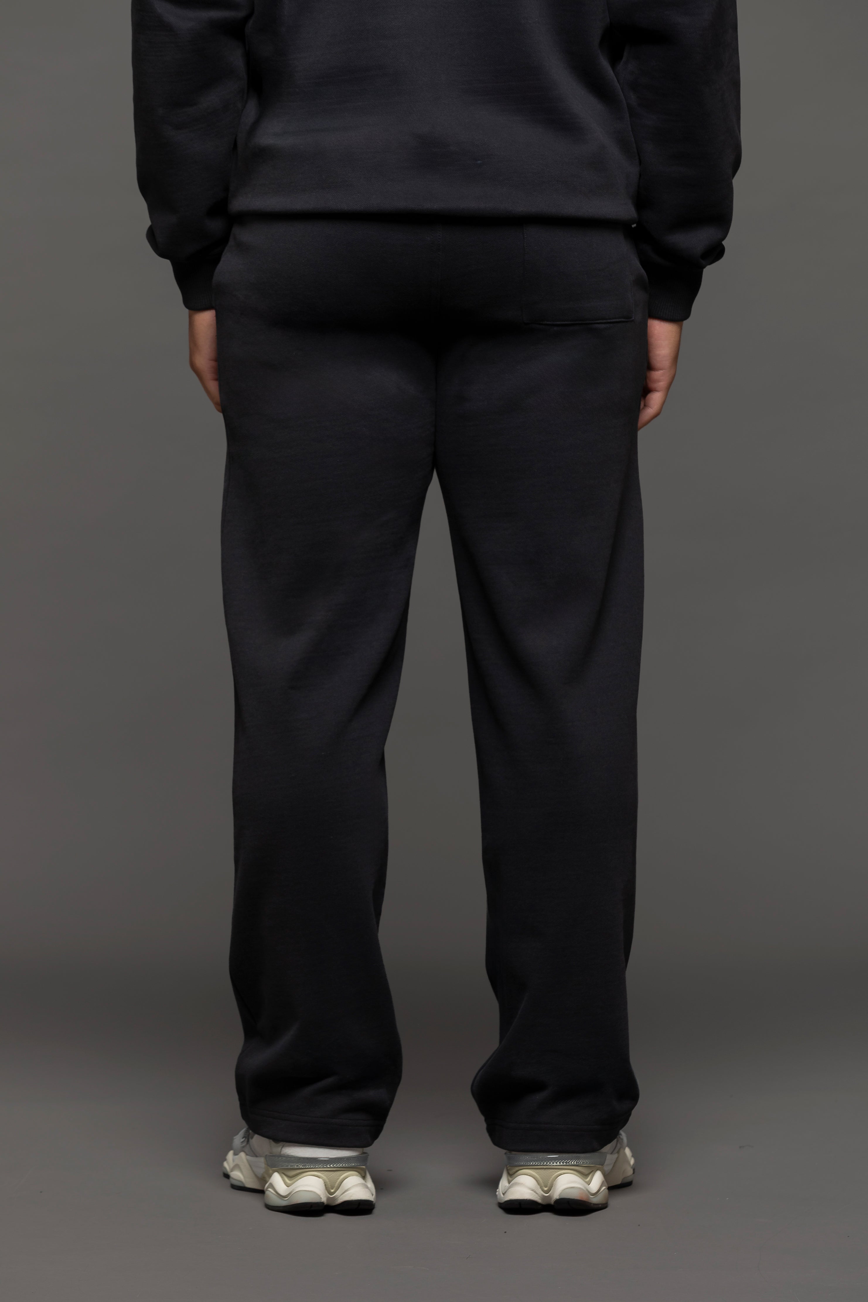 Relaxed Straight Leg Joggers - Black