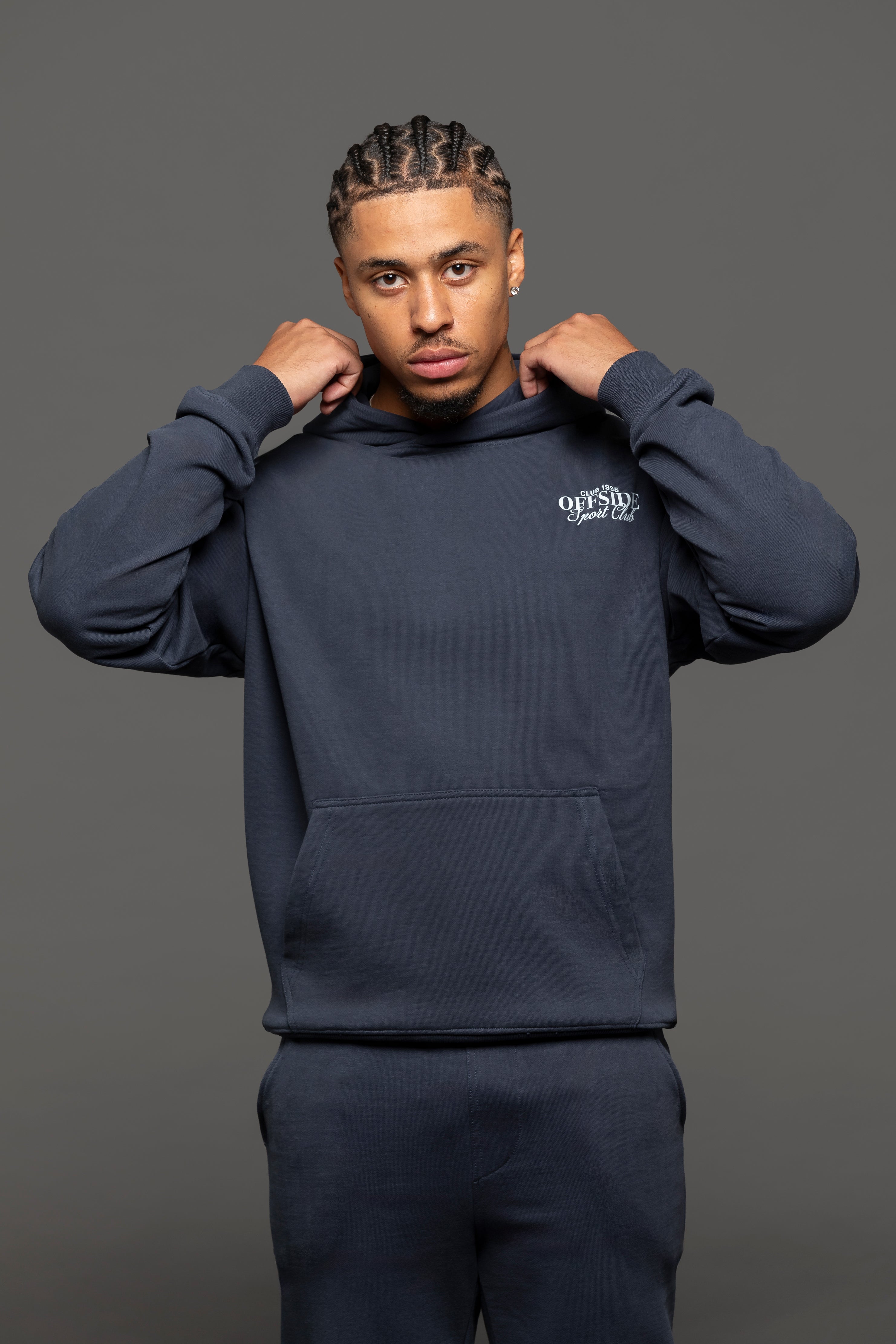 Atelier Graphic Print Hoodie - Navy